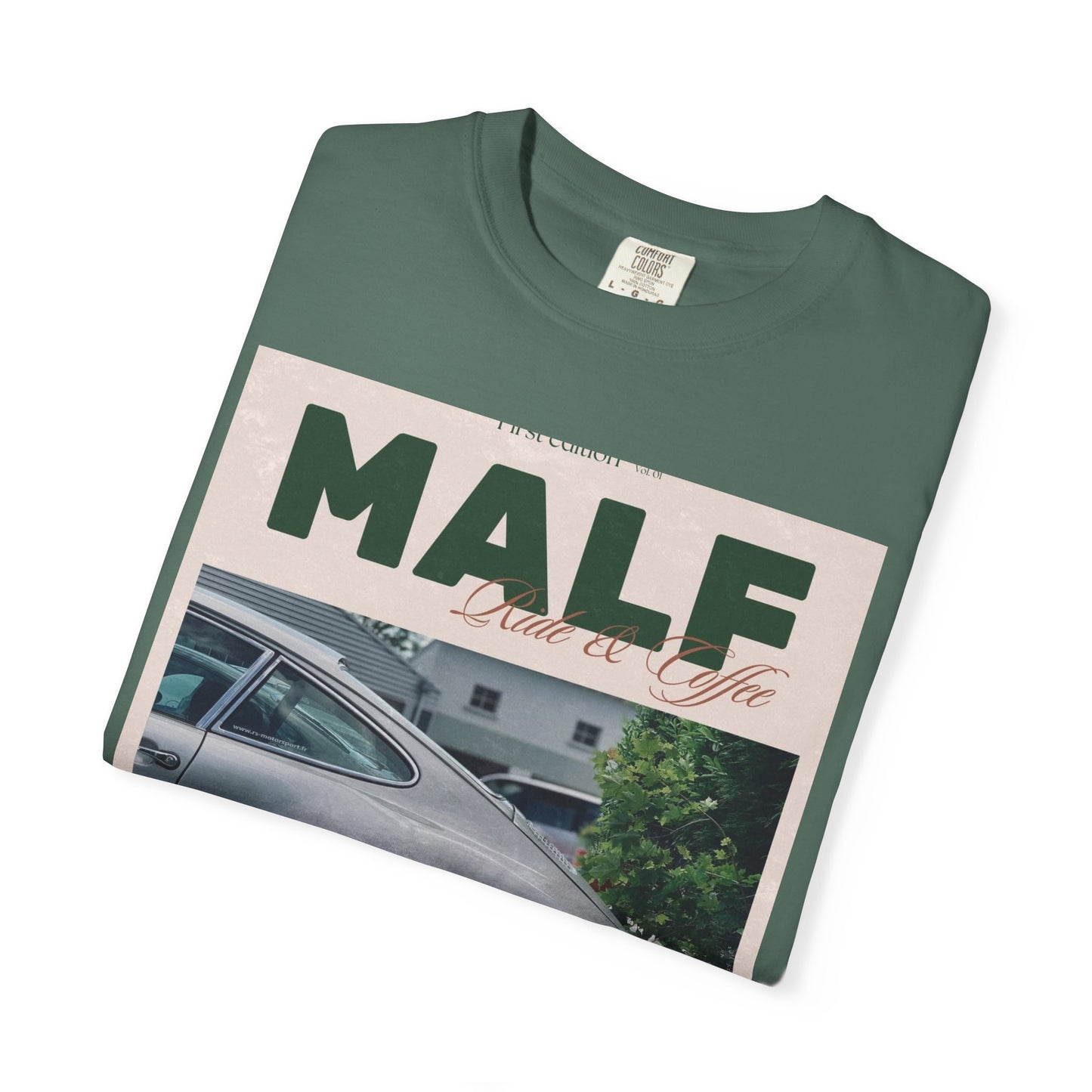 Vintage Porsche Photo Tee — "MALF Live to Ride" Graphic T-Shirt