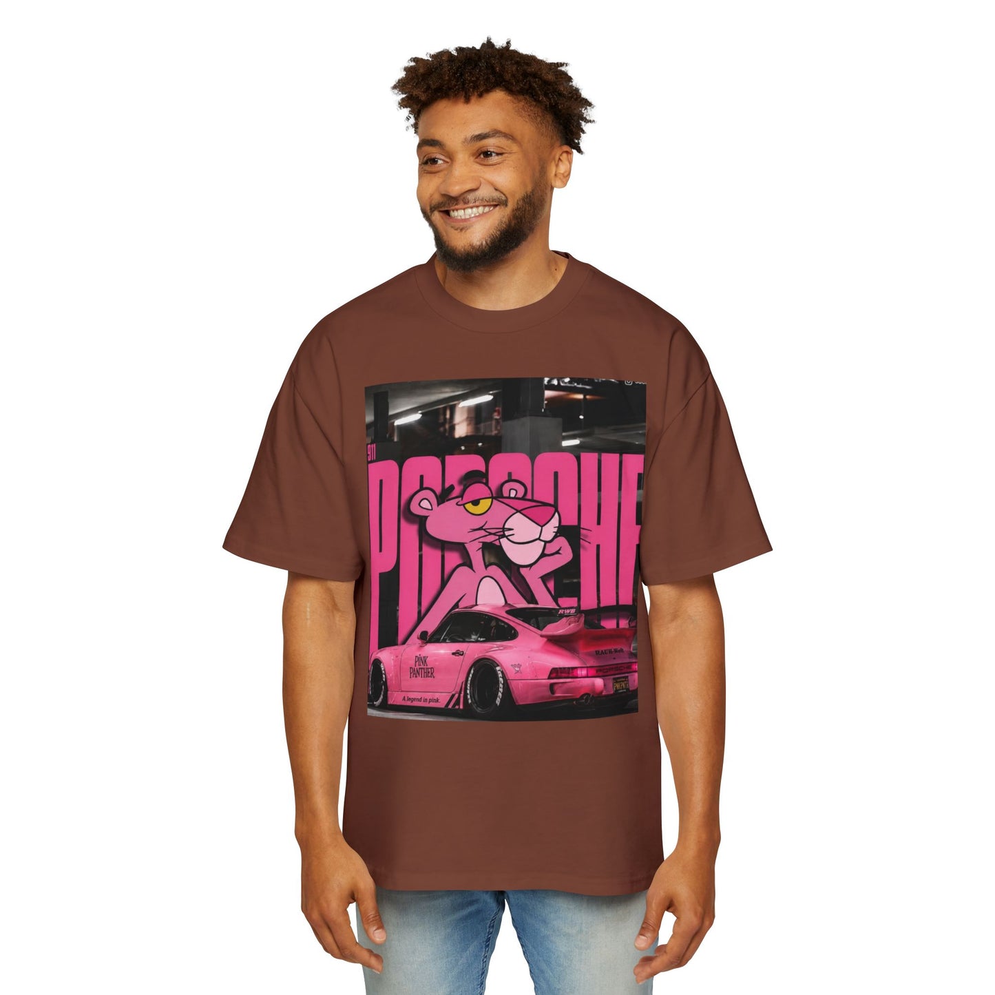 Pink Panther Streetwear Tee — Retro Racing Graphic Shirt