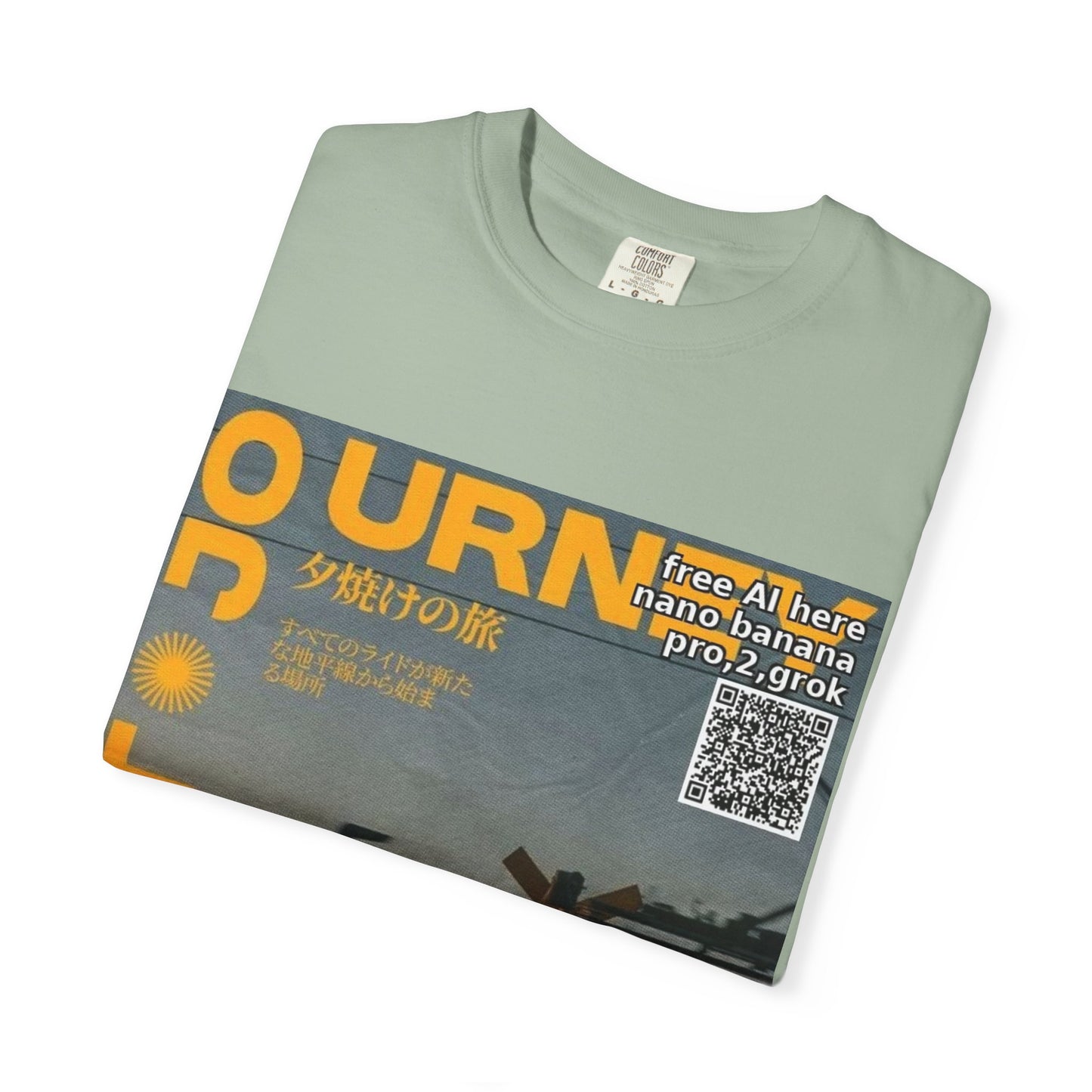 Sunset Train Graphic T-Shirt — Japanese Retro Transit Poster Tee
