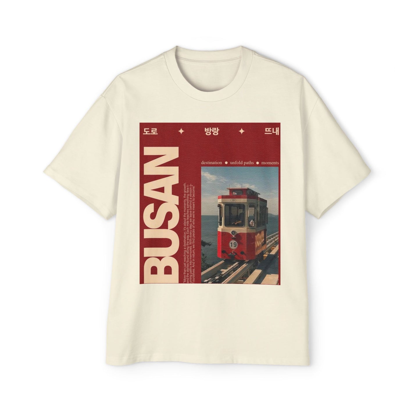 Busan Tram Retro Graphic Tee — Vintage Korea Travel T‑Shirt