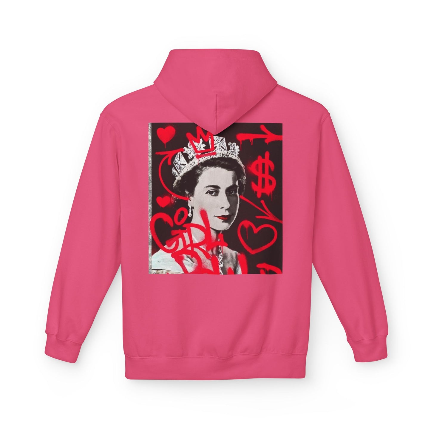 Queen Inspired Graphic Fleece Hoodie - Unisex Midweight, Cozy Apparel for Art Lovers