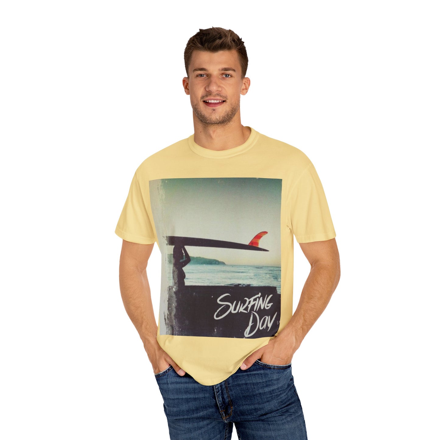 Surfing Day Unisex Tee | Vintage Style T-shirt for Beach Lovers, Summer Vibes, Gift for Surfers, Casual Strolling, Summer Outings