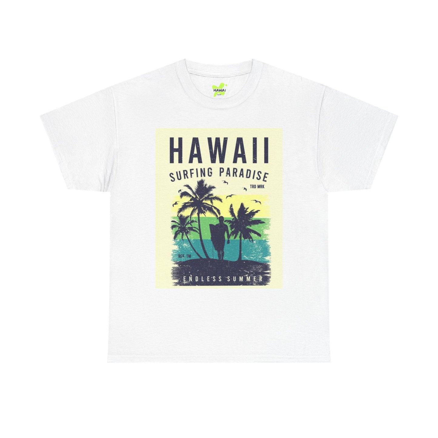 Hawaii Surfing Paradise Unisex Heavy Cotton Tee - Endless Summer Vibe