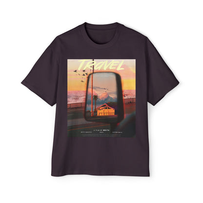 Travel Sunset Tee — Retro Roadside Mirror Graphic T-Shirt