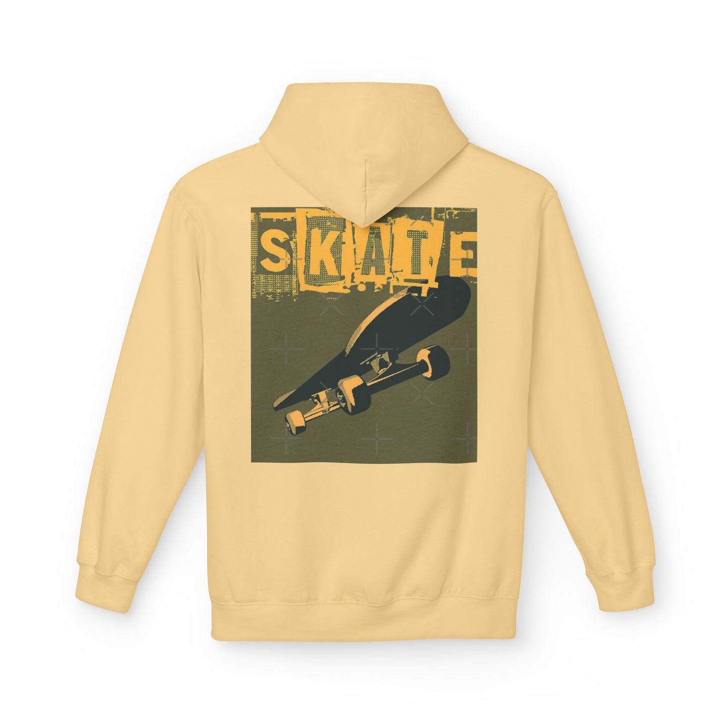 Skateboard Graphic Hoodie, Unisex Fleece Hoodie, Casual Streetwear, Gift for Skate Lovers, Cool Layer for Every Occasion