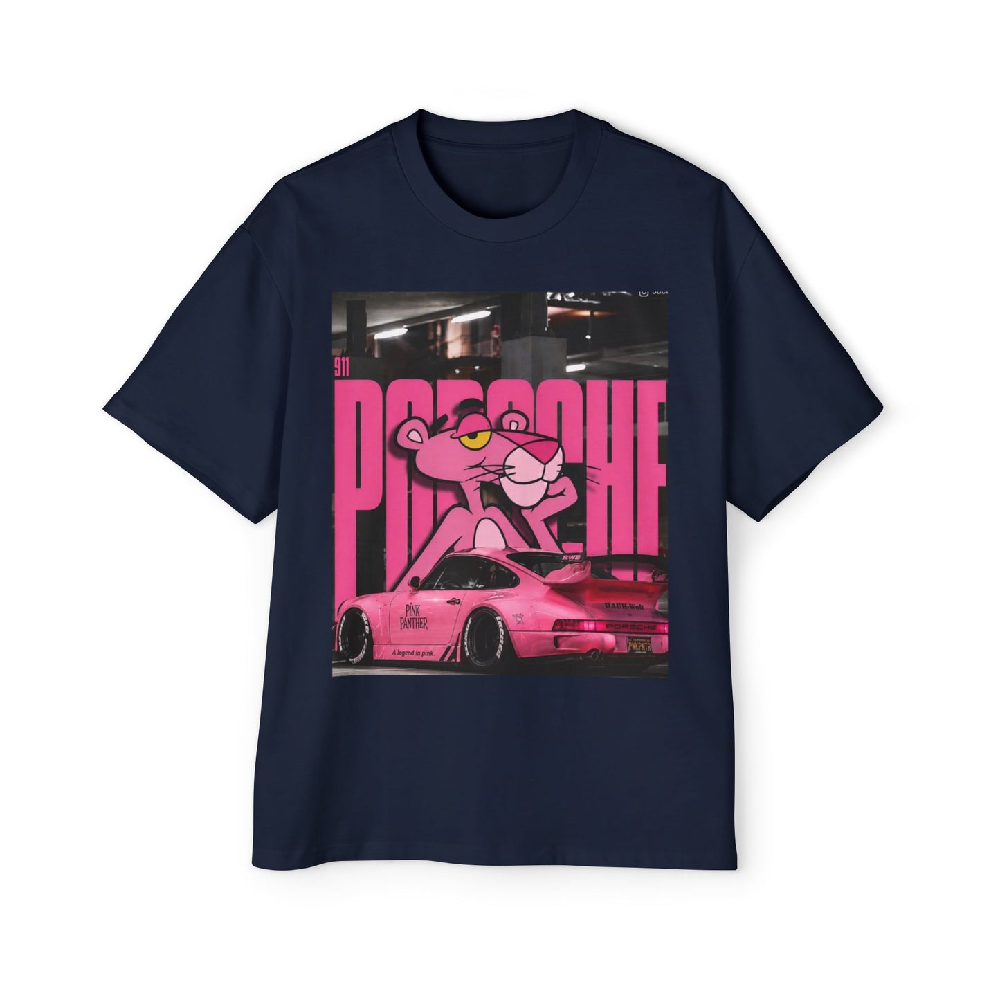 Pink Panther Streetwear Tee — Retro Racing Graphic Shirt