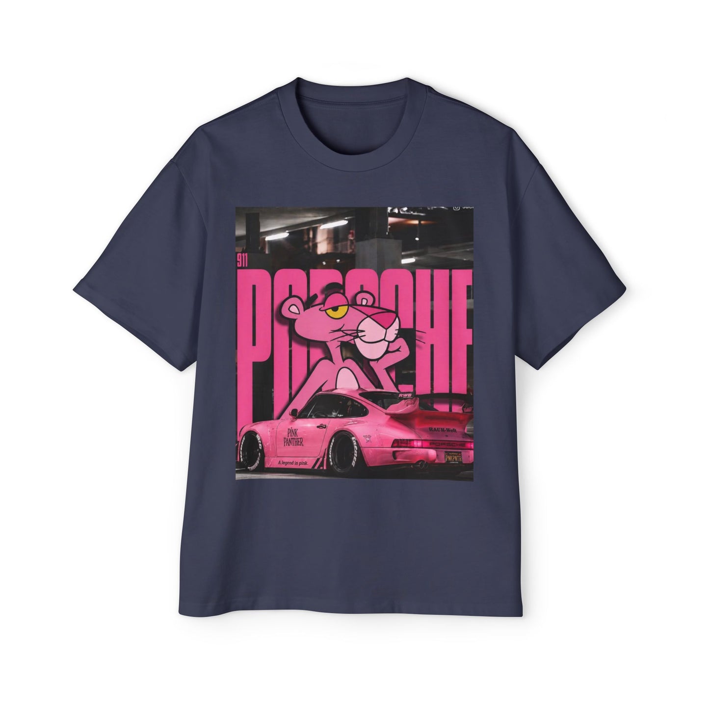 Pink Panther Streetwear Tee — Retro Racing Graphic Shirt