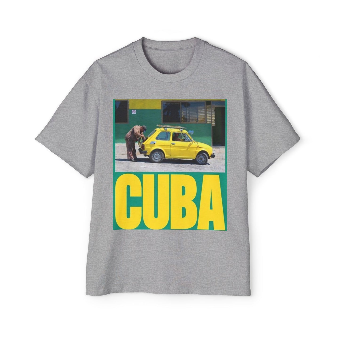 Cuba Vintage Photo Tee — Retro Yellow Car Graphic T-Shirt