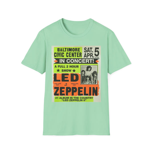 Retro Concert Tee - Led Zeppelin Vintage Style T-Shirt, Music Lovers Gift, Unisex Graphic Tee, Nostalgic Band Shirt, Rock Concert Wear