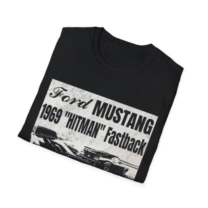 Vintage 1969 Ford Mustang 'Hitman' Unisex T-Shirt - Classic Car Enthusiast Apparel