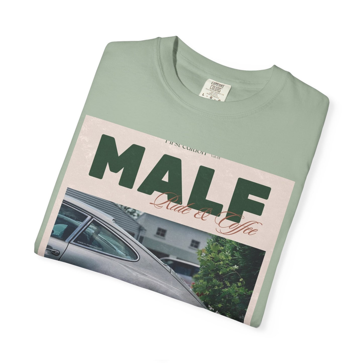 Vintage Porsche Photo Tee — "MALF Live to Ride" Graphic T-Shirt