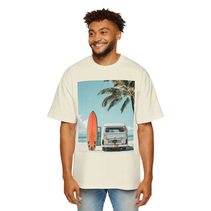 Surf Van Beach T-Shirt — Vintage Palm & Surfboard Graphic Tee