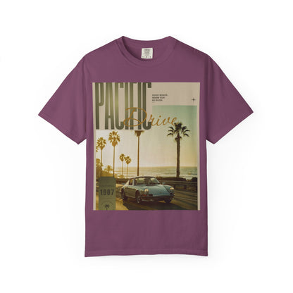Pacific Drive Vintage Beach T-Shirt – Sunset Palm Coastal Graphic Tee