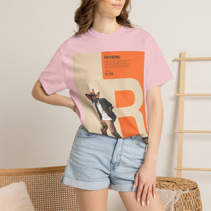 Reverie Skateboard Graphic T‑Shirt — Vintage R Letter Streetwear Tee