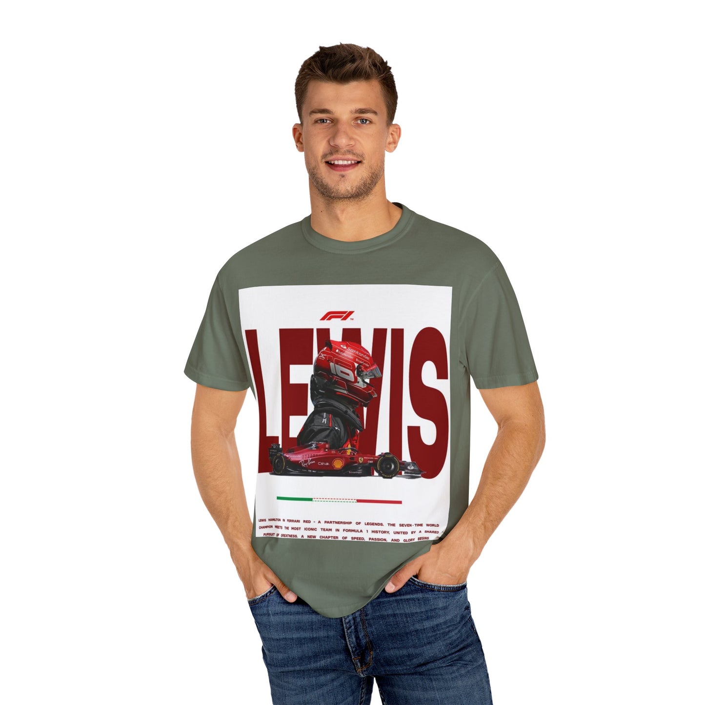 Lewis Hamilton F1 Unisex Garment-Dyed T-Shirt - Perfect for Racing Fans