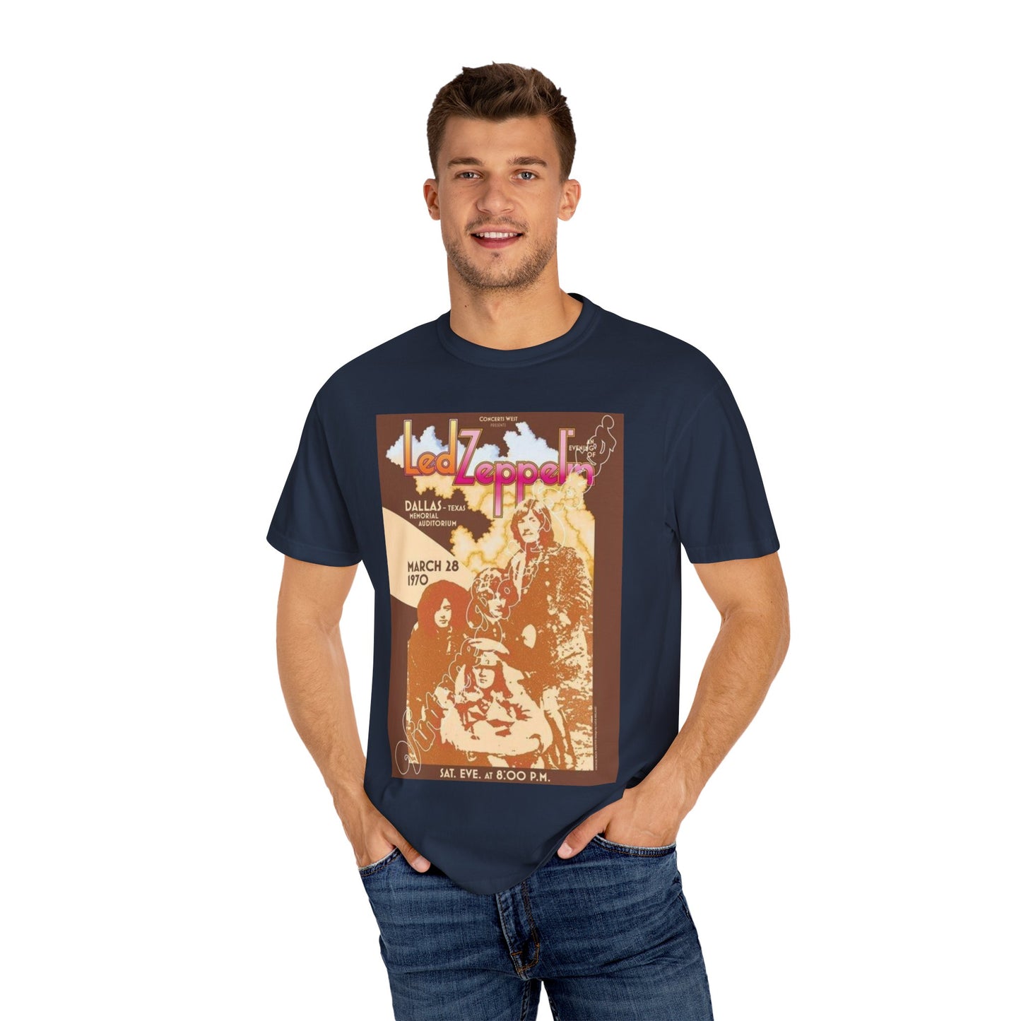 Retro Led Zeppelin T-Shirt | Unisex Garment-Dyed Tee for Music Lovers
