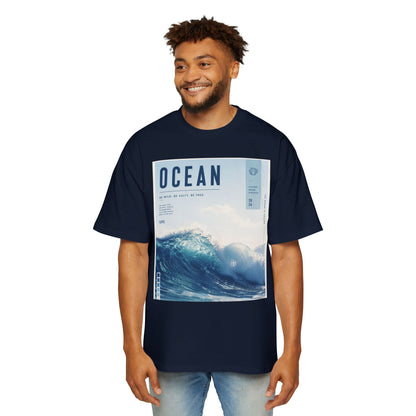 Ocean Wave Graphic Tee — "OCEAN" Coastal Photo Print T-Shirt