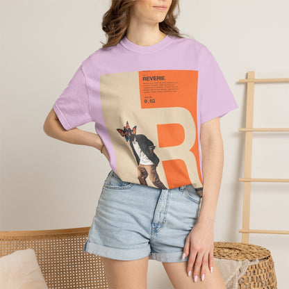 Reverie Skateboard Graphic T‑Shirt — Vintage R Letter Streetwear Tee