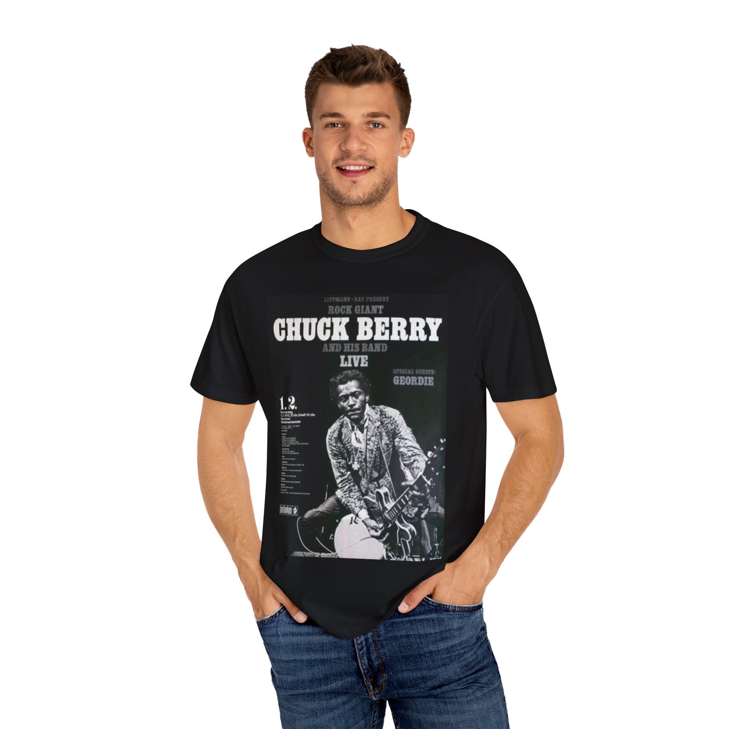 Retro Chuck Berry Live T-Shirt - Unisex Garment-Dyed Tee