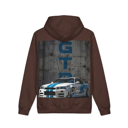 Racing GT-R Graphic Hoodie — Blue Stripe Drift Car Pullover