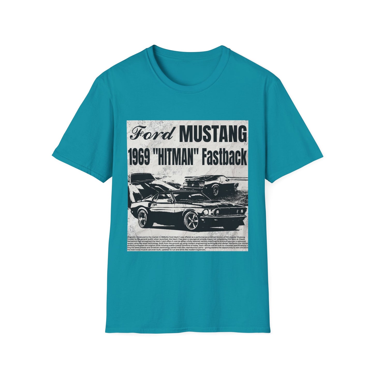 Vintage 1969 Ford Mustang 'Hitman' Unisex T-Shirt - Classic Car Enthusiast Apparel