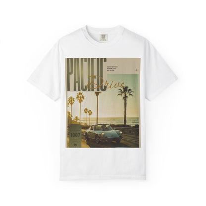 Pacific Drive Vintage Beach T-Shirt – Sunset Palm Coastal Graphic Tee