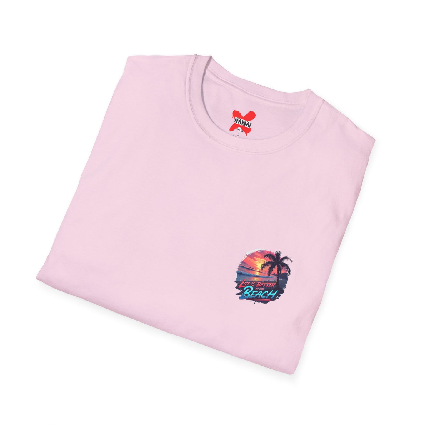 Unisex Softstyle Beach T-Shirt - "Life is Better at the Beach" Graphic Tee