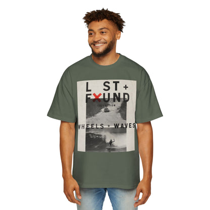 Lost & Found 'Wheels + Waves' Graphic Tee — Oversized Men's Surf Skate Shirt