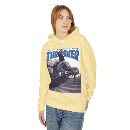 Skateboarder Graphic Hoodie, Unisex Sweatshirt, Thrasher Inspired Apparel, Casual Wear, Gift for Skaters