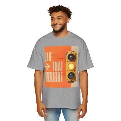 Oversized Tee — Retro Traffic Light 'Hold That Thought' Graphic