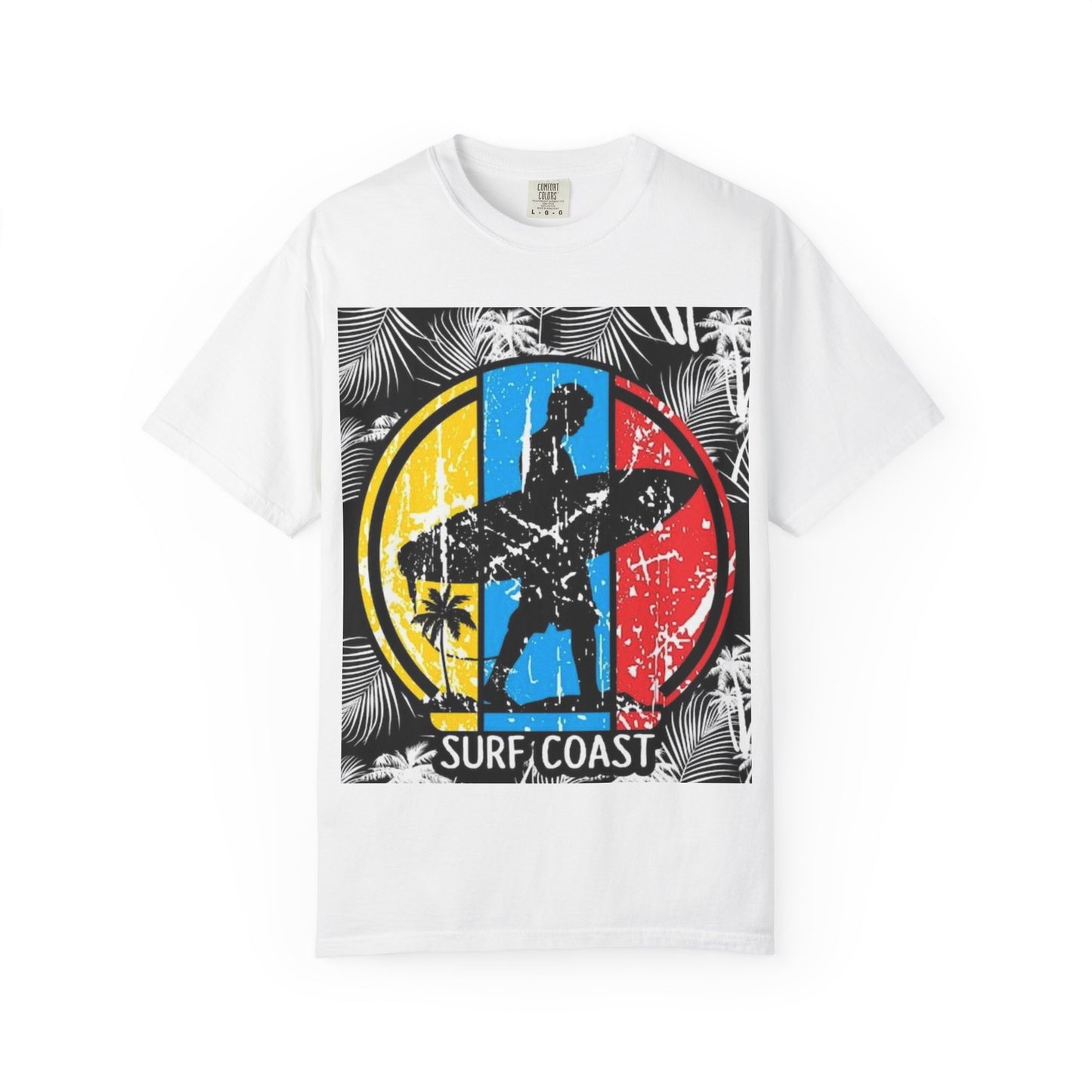 Surf Coast Unisex Garment-Dyed T-shirt - Retro Beach Vibes, Summer Essential, Surfing Gift, Casual Wear, Vacation Style