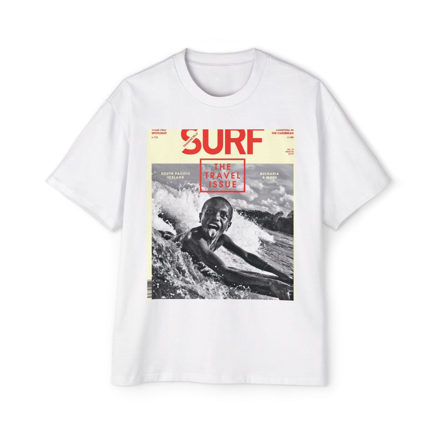 Surf Magazine Graphic Tee — "Surf: The Wave Issue" Vintage Beach Shirt