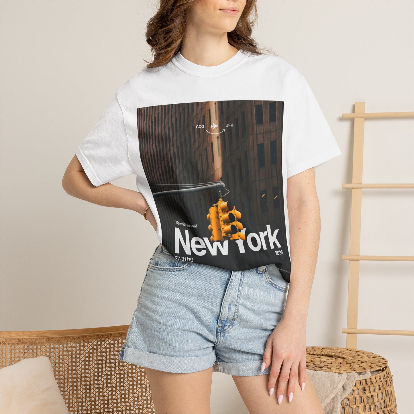 New York City Traffic Light Photo T‑Shirt — Urban Streetwear Tee