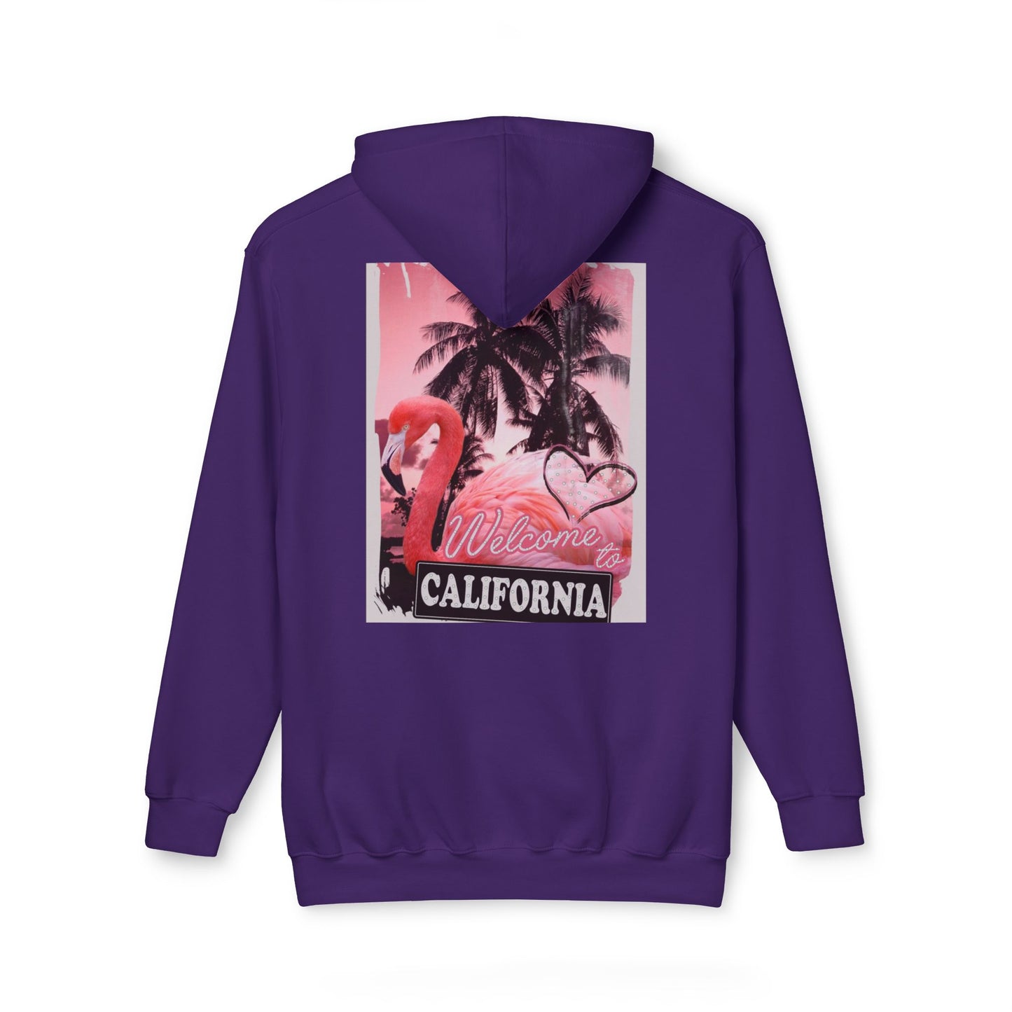 California Vibes Unisex Hooded Sweatshirt - Tropical Flamingo Design