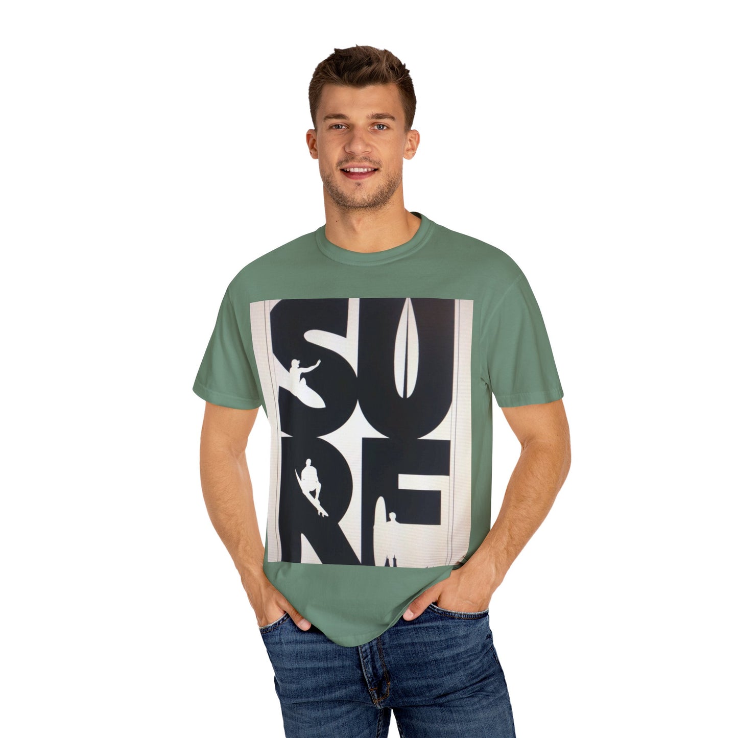 Surf Inspired Unisex Garment-Dyed T-Shirt, Beachwear, Casual Summer Tee, Surfing Gift, Trendy Streetwear, Comfortable Lifestyle Top