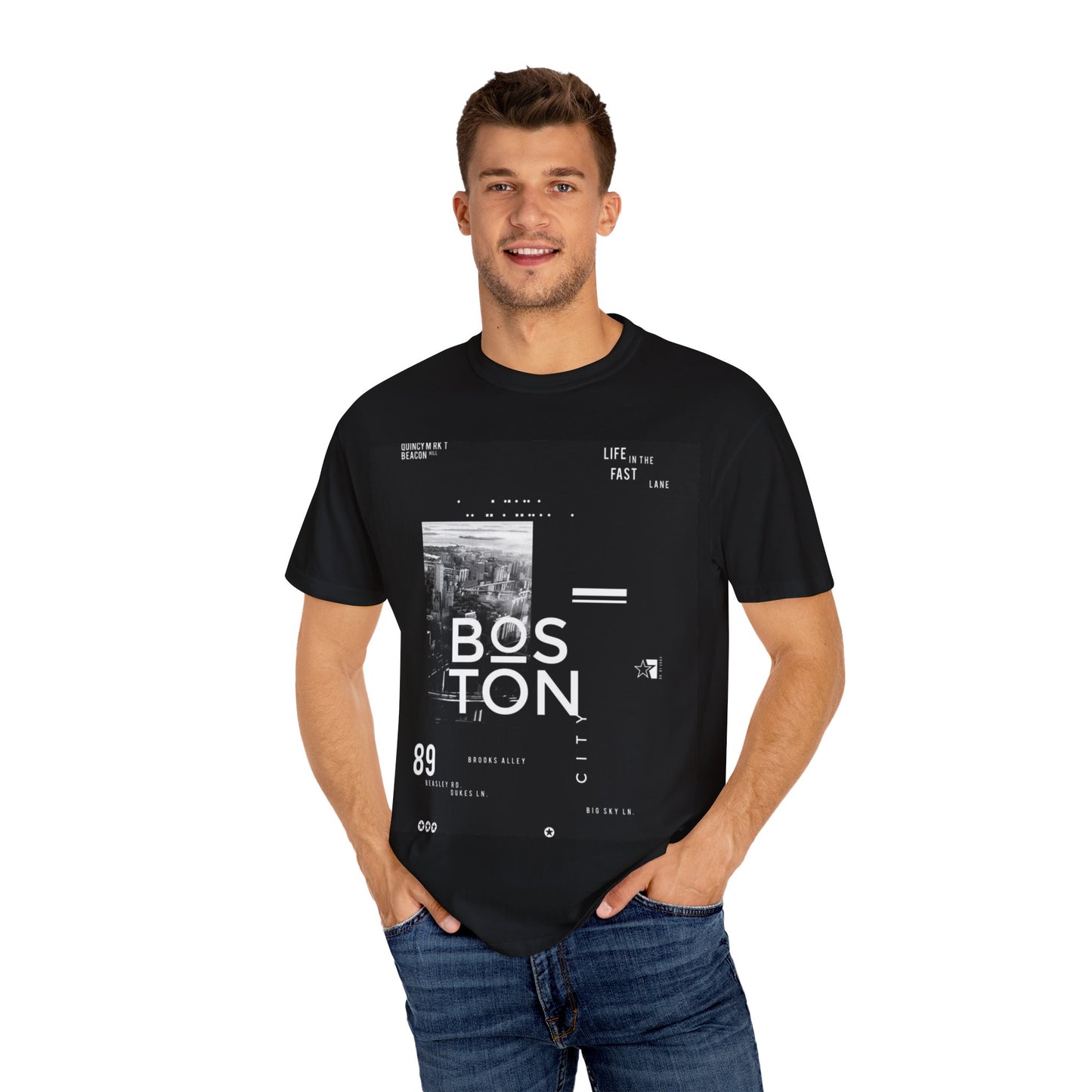 Boston Graphic Unisex T-Shirt, Casual Urban Style Tee, Gift for Travelers, Fashion Aesthetic Apparel, Streetwear Fashion