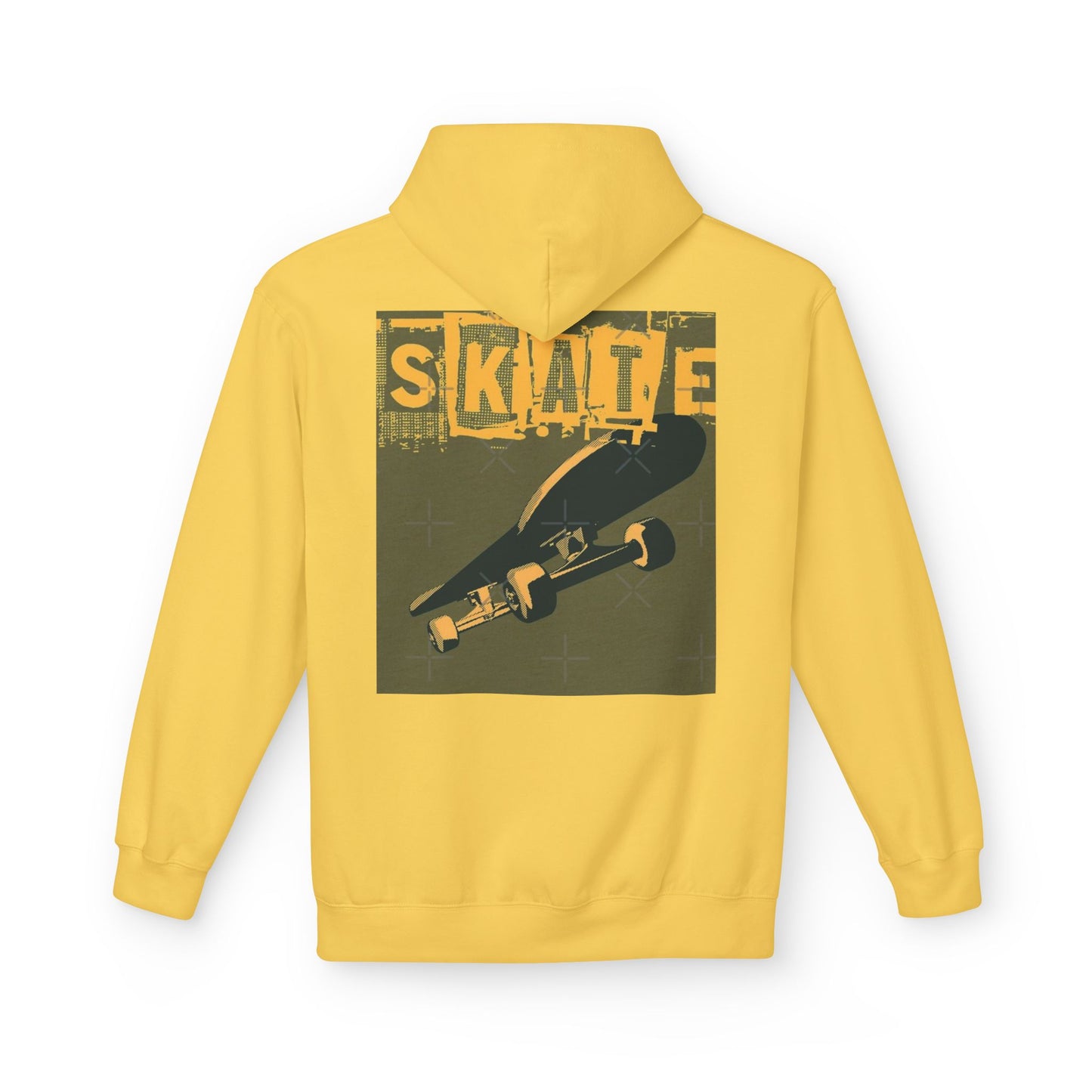 Skateboard Graphic Hoodie, Unisex Fleece Hoodie, Casual Streetwear, Gift for Skate Lovers, Cool Layer for Every Occasion