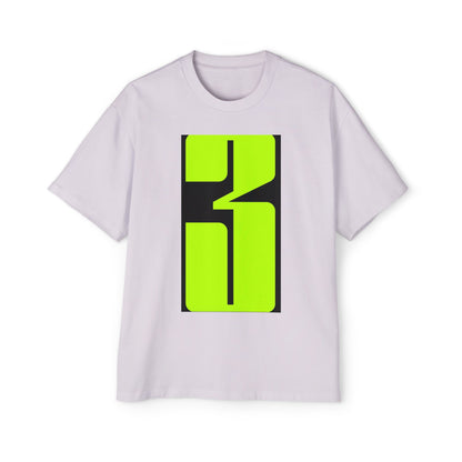 Oversized Tee — Neon Abstract '3' Graphic