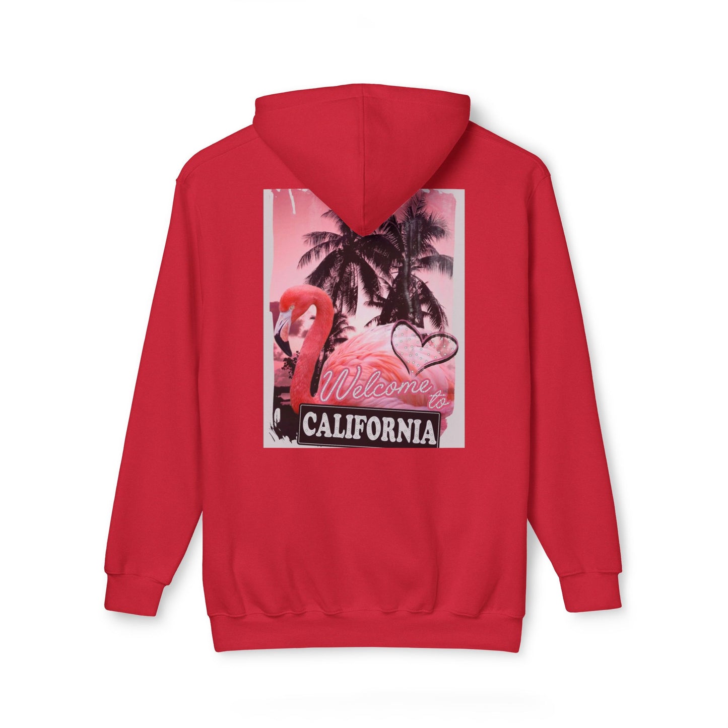 California Vibes Unisex Hooded Sweatshirt - Tropical Flamingo Design