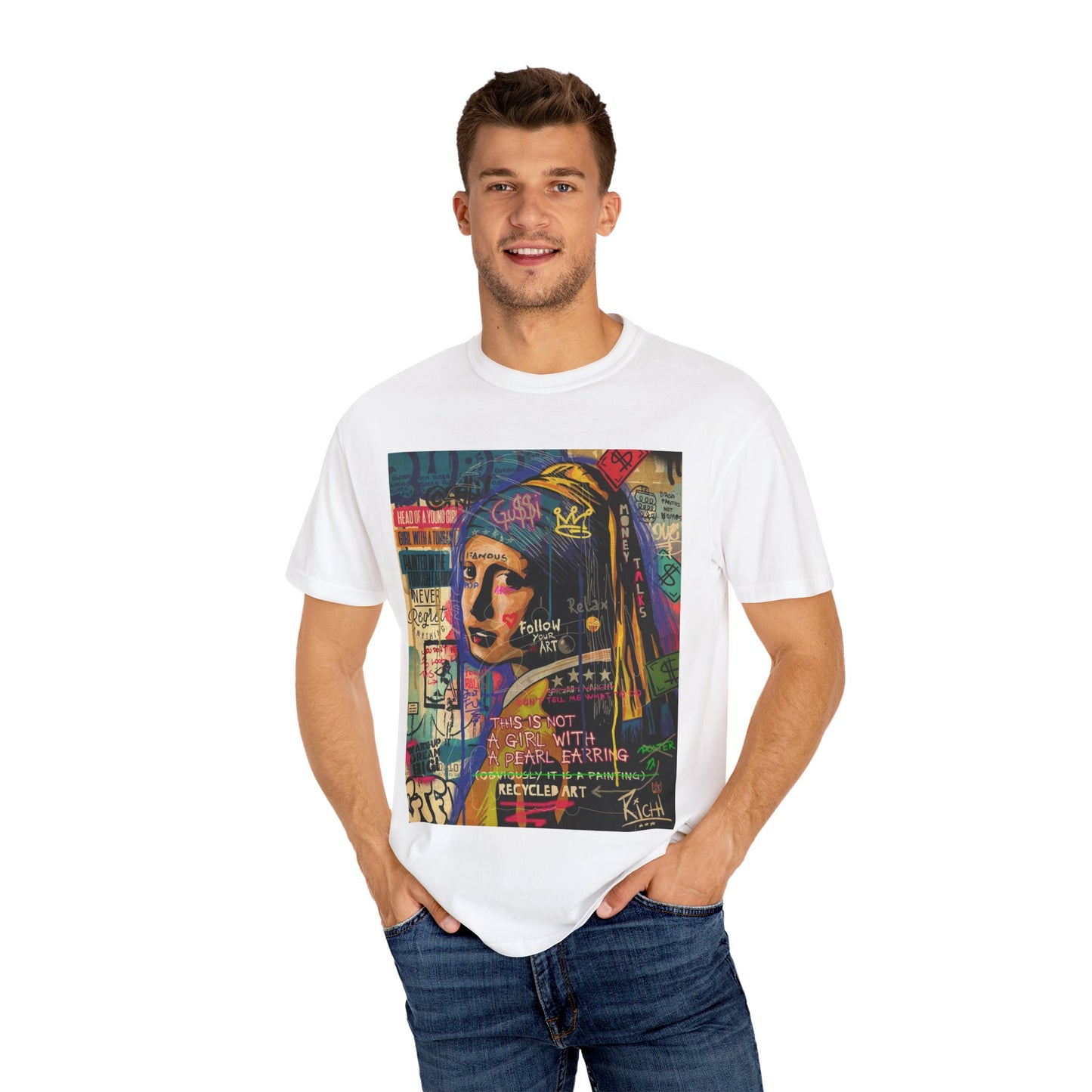 Artistic Unisex Garment-Dyed T-shirt - 'This Is Not a Girl with Great Hair' Design