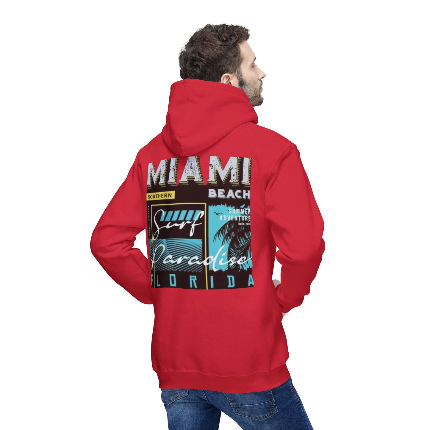 Miami Paradise Surf Unisex Hooded Sweatshirt - Made in USA