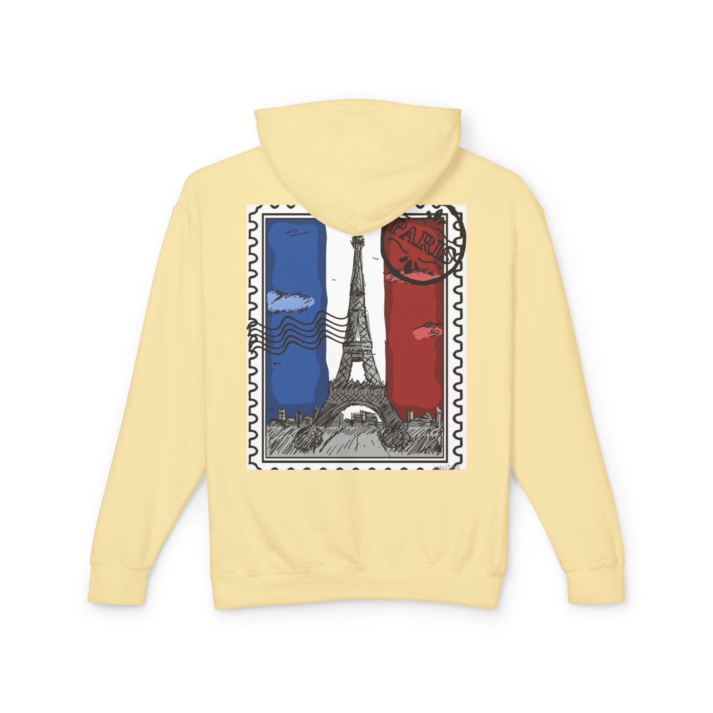Paris Postcard Lightweight Hoodie for Travelers
