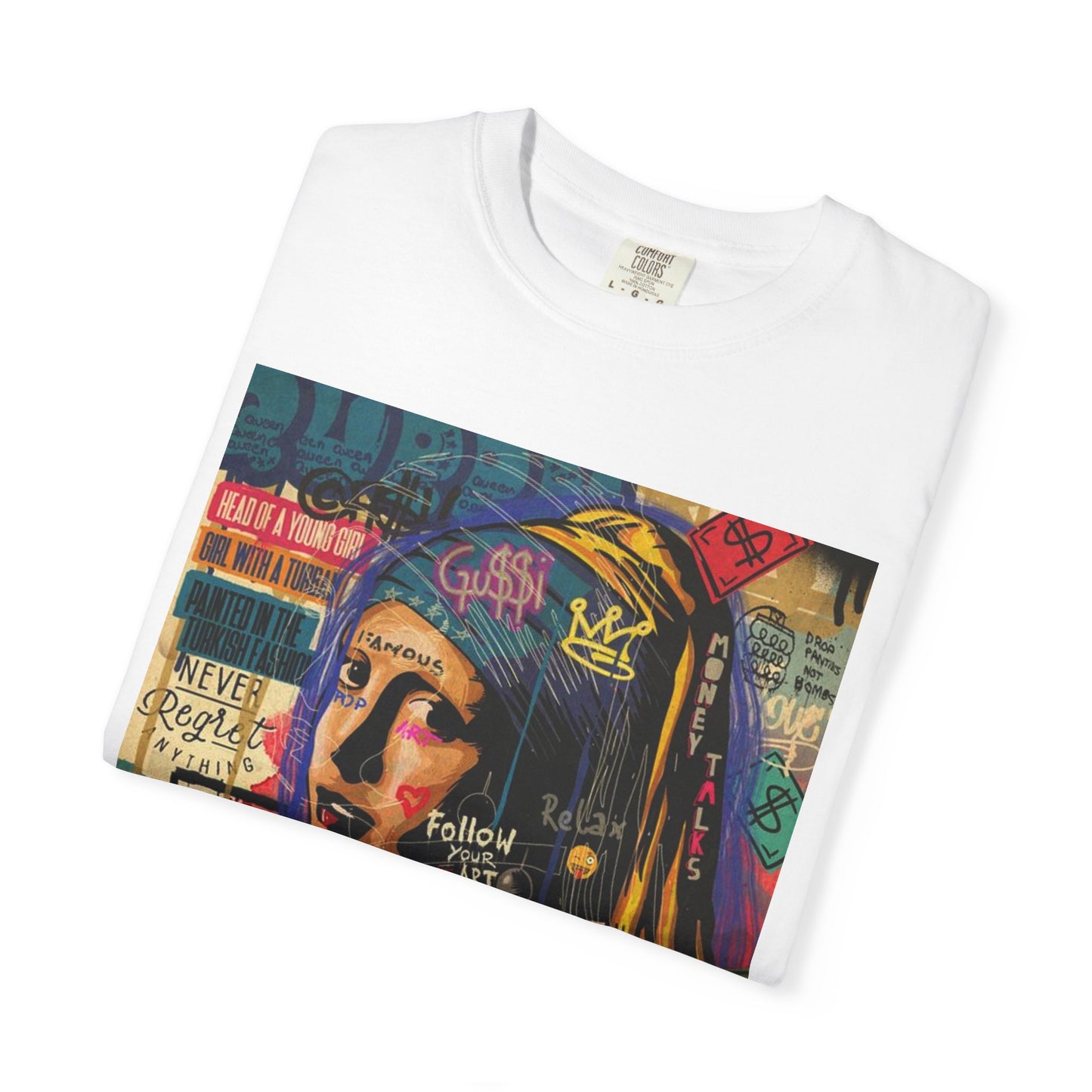 Artistic Unisex Garment-Dyed T-shirt - 'This Is Not a Girl with Great Hair' Design