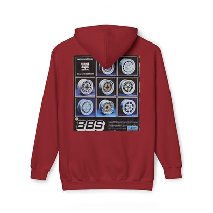 Classic Unisex Hooded Sweatshirt with BBS Wheel Design - Made in USA
