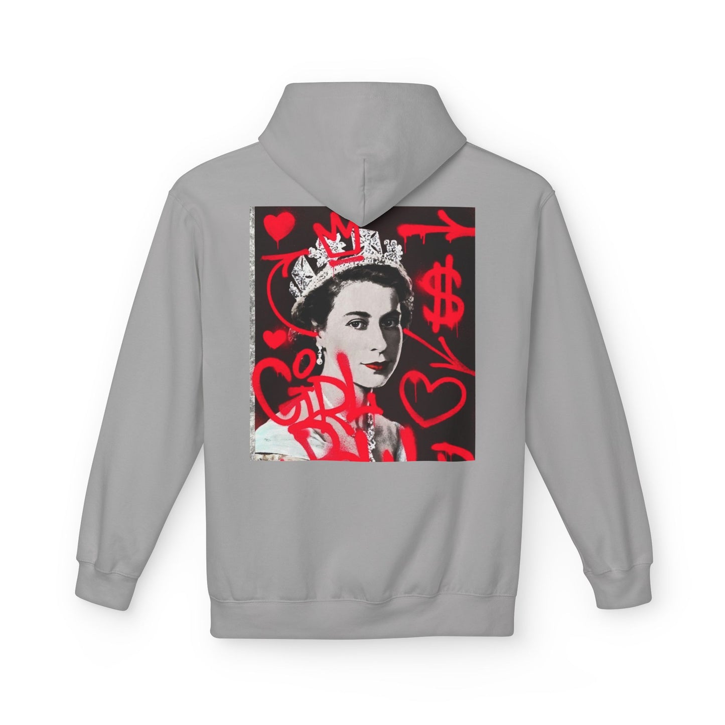 Queen Inspired Graphic Fleece Hoodie - Unisex Midweight, Cozy Apparel for Art Lovers