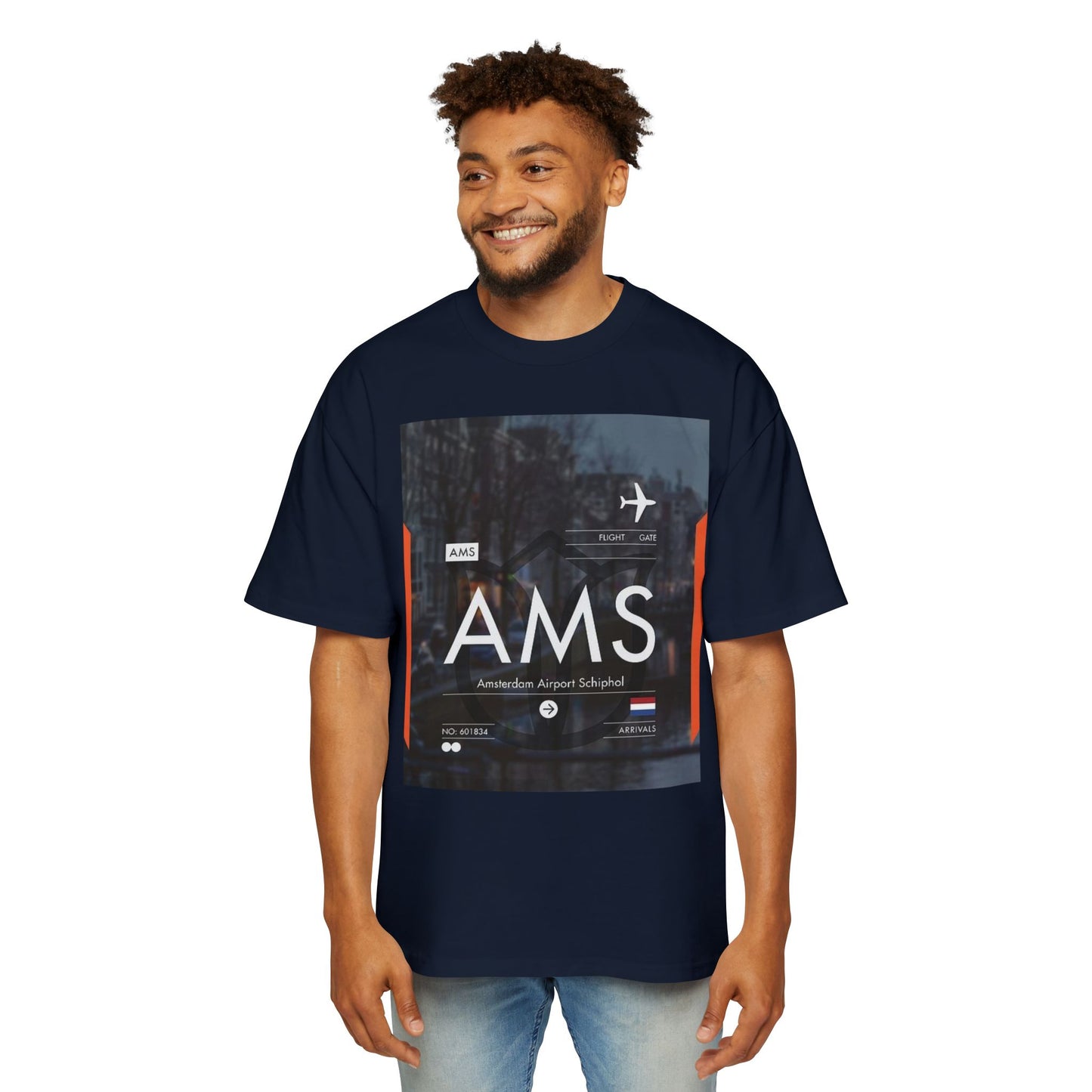AMS Amsterdam Airport Tee — Travel-Inspired Graphic T-Shirt