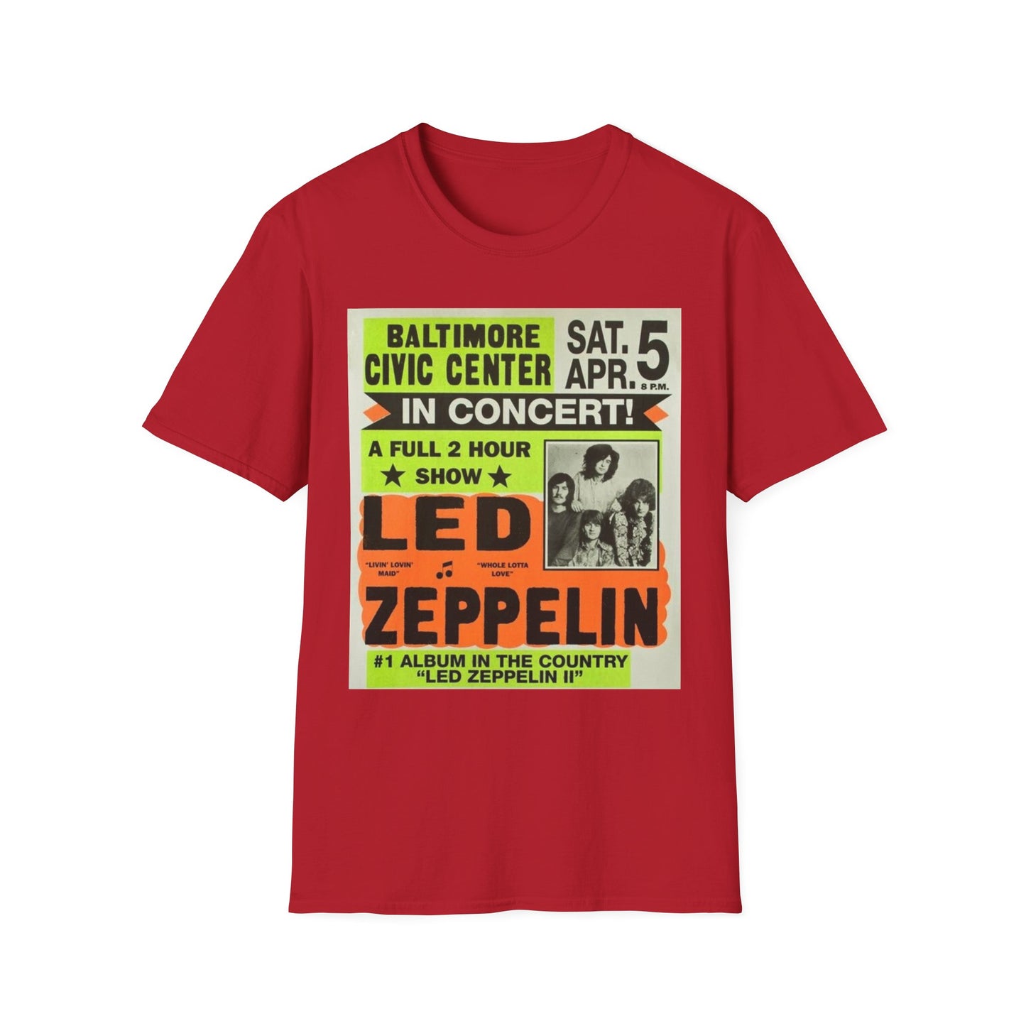 Retro Concert Tee - Led Zeppelin Vintage Style T-Shirt, Music Lovers Gift, Unisex Graphic Tee, Nostalgic Band Shirt, Rock Concert Wear