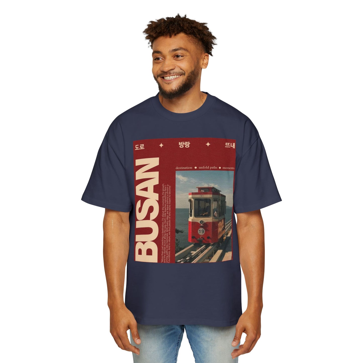 Busan Tram Retro Graphic Tee — Vintage Korea Travel T‑Shirt