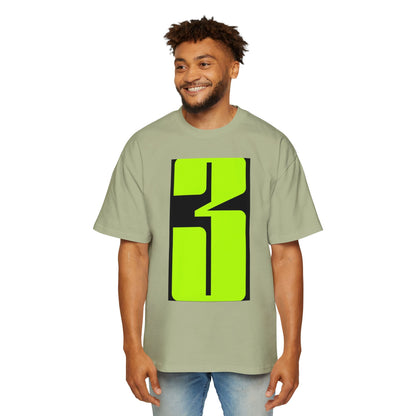 Oversized Tee — Neon Abstract '3' Graphic