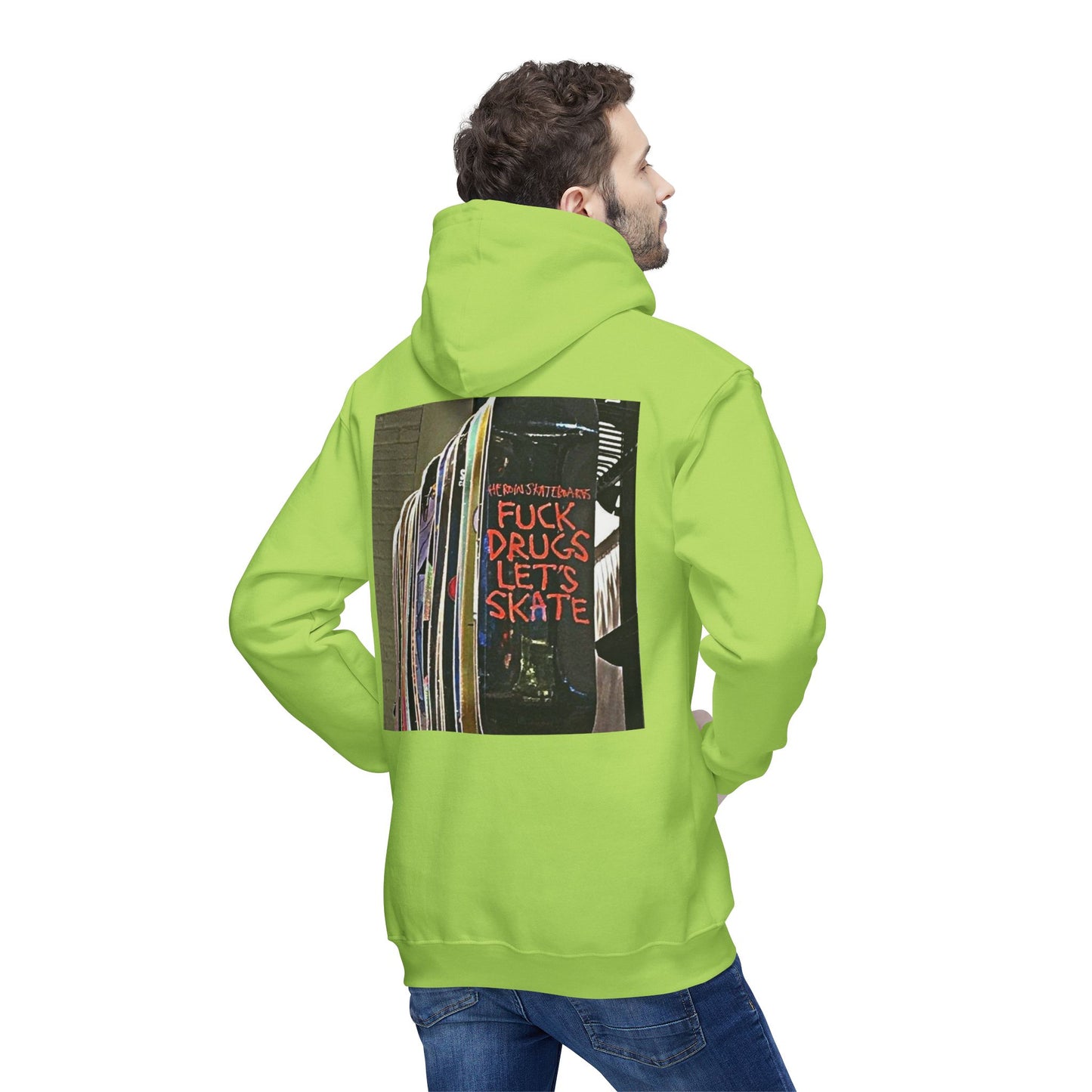 Unisex Hooded Sweatshirt - "F*** Drugs, Let's Skate" Graphic